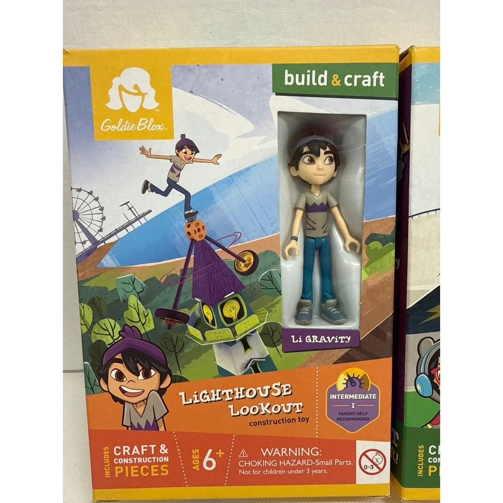 GoldieBlox STEM Building Craft Set Bundle Lighthouse Lookout Level-Up Skate Park